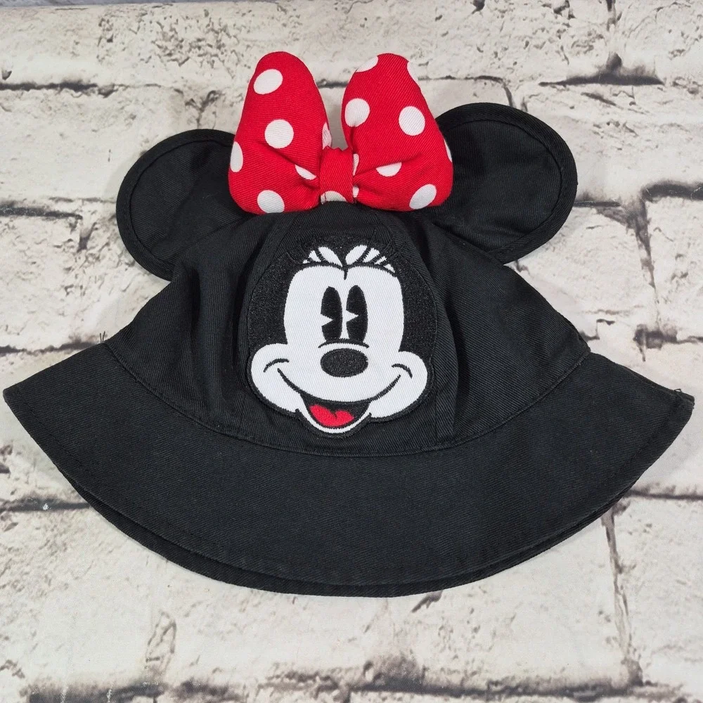 Minnie Mouse Black Bucket Toddler Hat With Padded Ears Disney Parks
